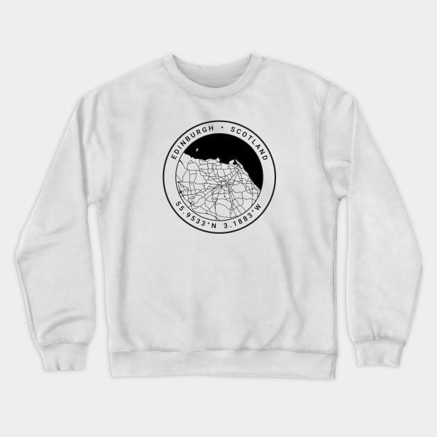 Edinburgh Map Crewneck Sweatshirt by Ryan-Cox